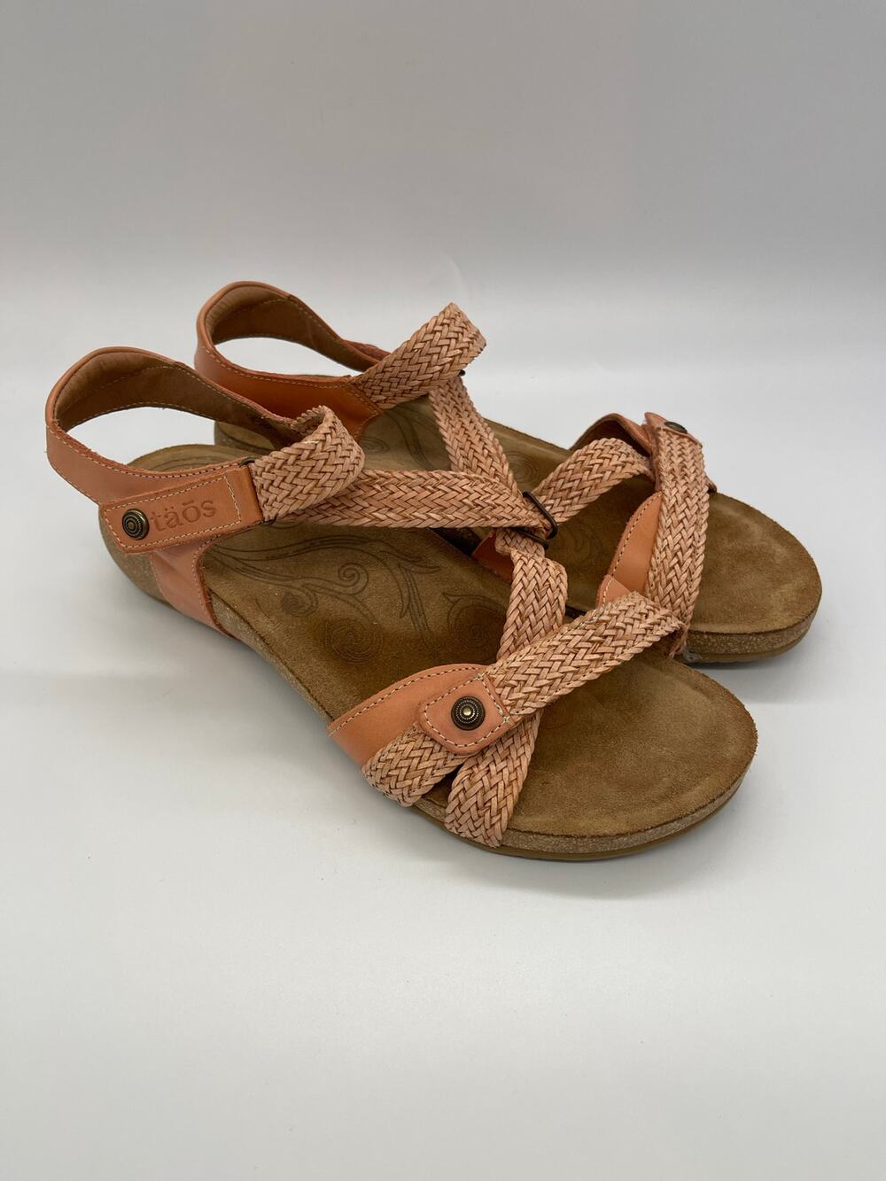 Taos Trulie Brick Wedge Women's Leather Sandals Size 10 - 10.5